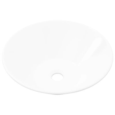 Kúpeľňové porcelánové keramické umývadlo, tvar misy, biele