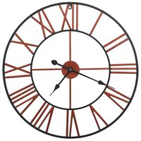 vidaXL Nástenné hodiny červené 58 cm kovové