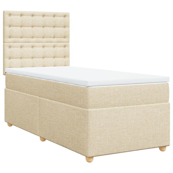 vidaXL Boxspring posteľ s matracom kr&eacute;mov&aacute; 100x200 cm l&aacute;tka