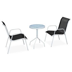 vidaXL 3-dielna bistro s&uacute;prava oceľov&aacute; čierna