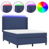 vidaXL Posteľ boxsping s matracom a LED modr&aacute; 140x190 cm l&aacute;tka
