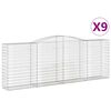 vidaXL Obl&uacute;kov&eacute; gabionov&eacute; ko&scaron;e 9 ks 400x50x140/160 cm pozink. železo
