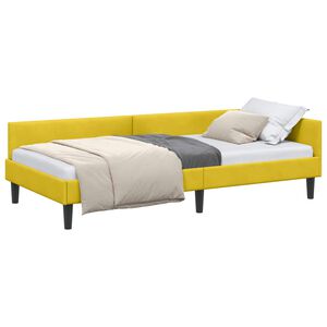 vidaXL Rohov&yacute; r&aacute;m postele s čelnou doskou Žlt&aacute; 80 cm x 200 cm Zamat