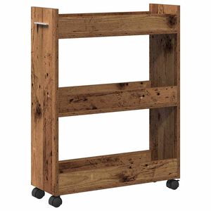 vidaXL Skrinkov&yacute; s kolesom Star&eacute; drevo 60 x 22 x 79 cm