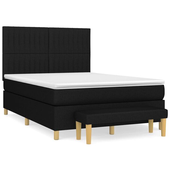 vidaXL Posteľn&yacute; r&aacute;m boxspring s matracom čierny 140x200 cm l&aacute;tka