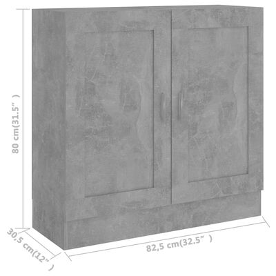 vidaXL Knižnica, betónovo sivá 82,5x30,5x80 cm, kompozitné drevo