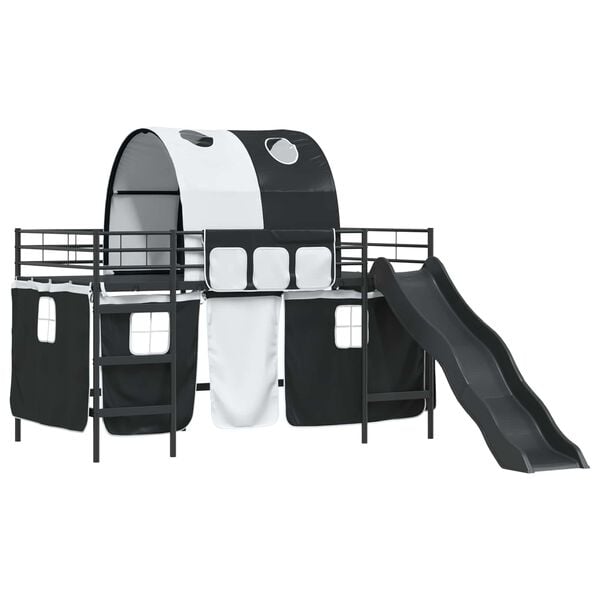 vidaXL R&aacute;m poschodovej postele pre deti Čierna 79,5 x 200 cm Kov