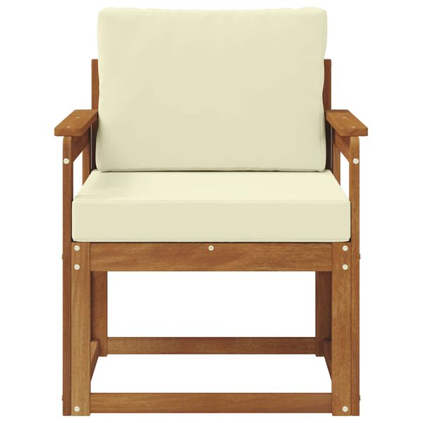 vidaXL Vonkaj&scaron;ia pohovka Mas&iacute;vne ak&aacute;ciov&eacute; drevo a polyester Pr&iacute;rodn&aacute;