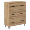 vidaXL Highboard 2 pcs Remeseln&yacute; dub Kon&scaron;trukčn&eacute; drevo a sklo