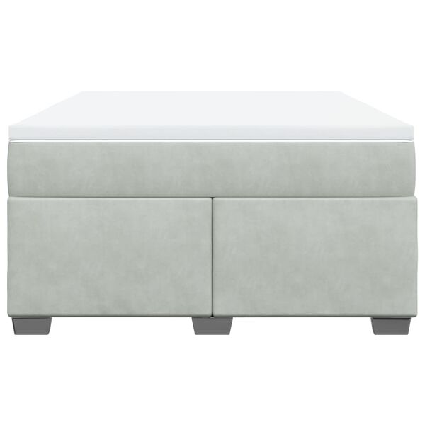 vidaXL Posteľn&yacute; r&aacute;m boxsping s matracom bledosiv&yacute; 160x200 cm zamat