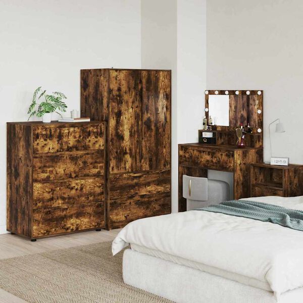 vidaXL &Uacute;ložn&eacute; skrine 2 pcs Dymov&aacute; dub 80 x 48 x 105 cm