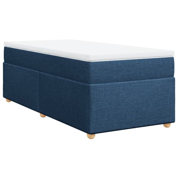 vidaXL Posteľn&yacute; r&aacute;m boxspring s matracom modr&yacute; 90x200 cm l&aacute;tka