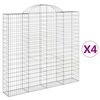vidaXL Obl&uacute;kov&eacute; gabi&oacute;nov&eacute; ko&scaron;e 4ks 200x30x180/200cm pozinkovan&eacute; železo