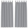 vidaXL Z&aacute;clony na zatemnenie s kr&uacute;žkami 2 ks Svetlosiv&aacute; 225 x 140 cm