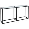 vidaXL Konzolov&yacute; stol&iacute;k biely mramor 160x35x75,5 cm tvrden&eacute; sklo