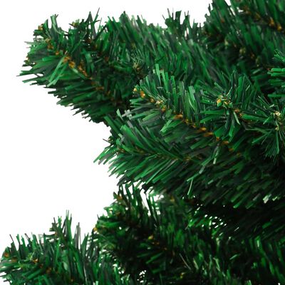 vidaXL Osvetlený špirálový vianočný stromček+stojan, zelený 180cm, PVC