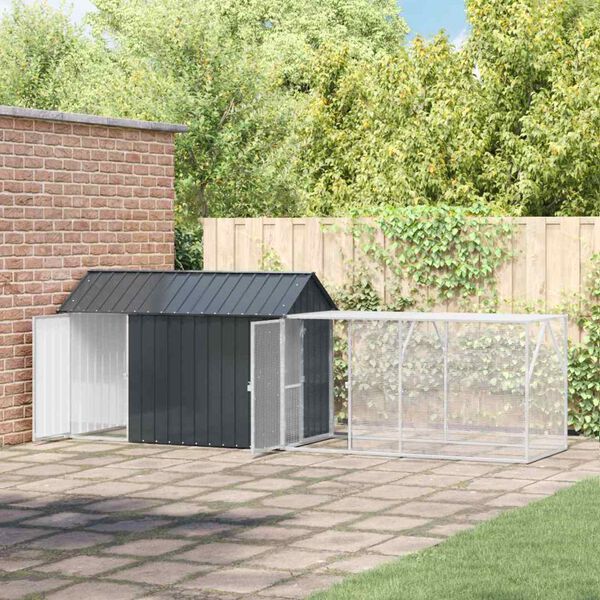 vidaXL Klietka pre vtákov s úložiskom Antracit 416.5 x 103 x 142 cm