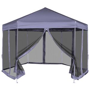 vidaXL Rozkladac&iacute; z&aacute;hradn&yacute; stan so 6 stenami, tmavomodr&yacute; 3,6x3,1 m