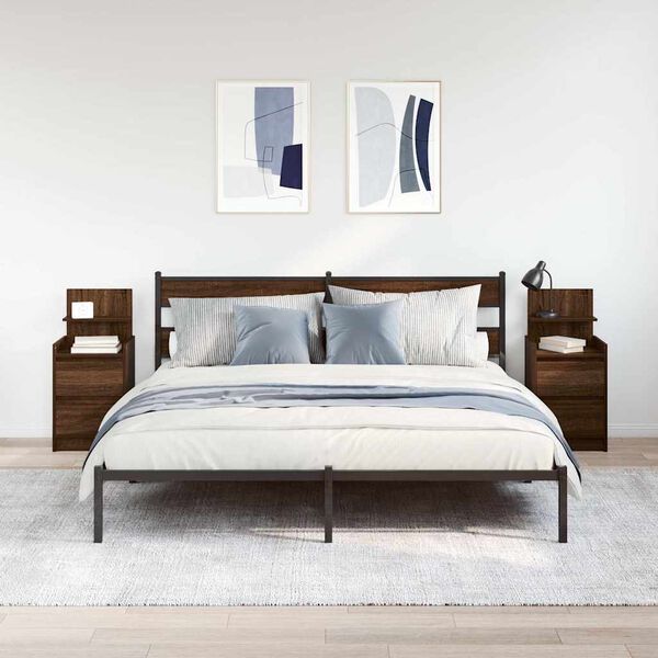 vidaXL Nočn&eacute; skrinky s 2 z&aacute;suvkami 2 ks hned&yacute; dub 38x34x80 cm