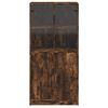 vidaXL Vysoká skrinka s dvierkami dymový dub 68x37x142cm kompoz. drevo
