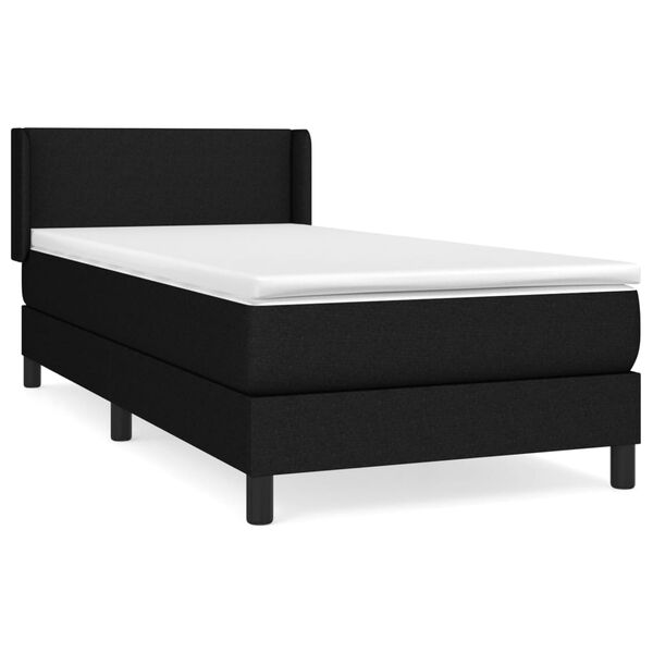 vidaXL Posteľn&yacute; r&aacute;m boxspring s matracom čierny 80x200 cm l&aacute;tka