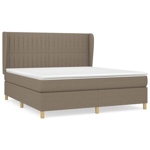 vidaXL Posteľn&yacute; r&aacute;m boxspring s matracom sivohned 180x200 cm l&aacute;tka