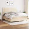 vidaXL Posteľn&yacute; r&aacute;m boxspring s matracom kr&eacute;mov&yacute; 160x200 cm l&aacute;tka