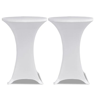 vidaXL Obrusy na stojaci stôl 4 ks biele Ø70 cm naťahovacie