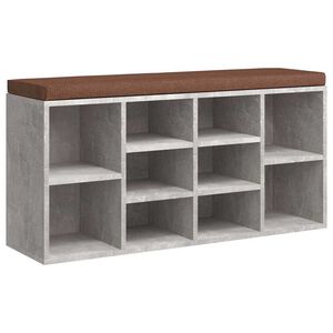 vidaXL Lavica na top&aacute;nky bet&oacute;nov&aacute; siv&aacute; 103x30x48 cm spracovan&eacute; drevo