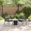 vidaXL Záhradný bistro set 3 pcs Čierna polyratan