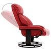 vidaXL Skl&aacute;pacie TV kreslo s podnožkou, červen&eacute;, umel&aacute; koža