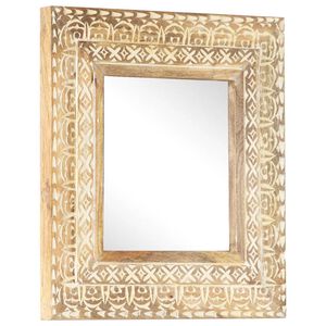 vidaXL Ručne vyrez&aacute;van&eacute; zrkadlo 50x50x2,6cm mas&iacute;vne mangovn&iacute;kov&eacute; drevo