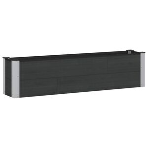 vidaXL Vyv&yacute;&scaron;en&yacute; z&aacute;hradn&yacute; z&aacute;hon Čierna 150 x 30 x 36 cm WPC a hlin&iacute;k