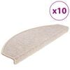 vidaXL Schodov&eacute; rohože 10 ks 65x24x4 cm b&eacute;žov&eacute;, polkruhov&eacute;, veľk&eacute;