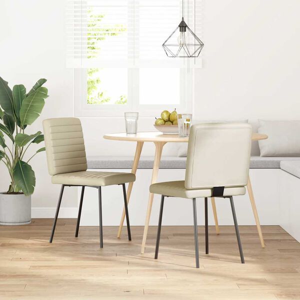 vidaXL Jed&aacute;lensk&eacute; stoličky 2 ks kr&eacute;mov&eacute; umel&aacute; koža