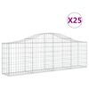 vidaXL Obl&uacute;kov&yacute; gabionov&yacute; k&ocirc;&scaron; 25 ks 200x30x60/80 cm pozinkovan&eacute; železo