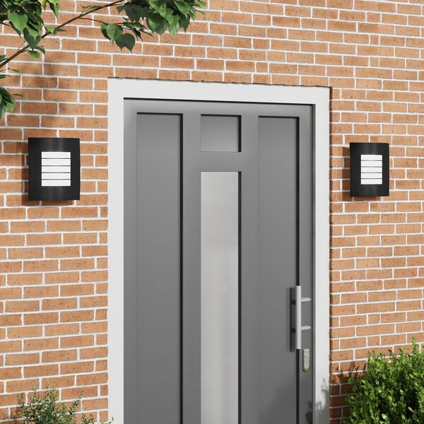 vidaXL Vonkajšie nástenné svetlá 2 pcs Čierna 23.5 x 10.5 x 26 cm