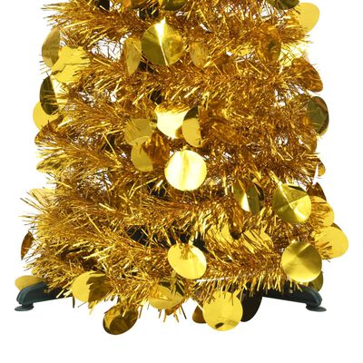 vidaXL Rozkladací umelý vianočný stromček, zlatý 150 cm, PET