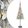 vidaXL Vianočn&yacute; stromček s 150 LED-i Biela 120 cm PE a oceľ
