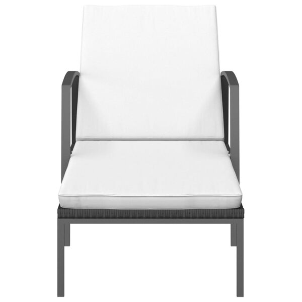 vidaXL Z&aacute;hradn&eacute; ležadlo s podložkou polyratan čierne