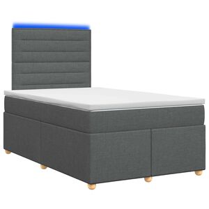 vidaXL Posteľ boxspring s matracom Tmavosiv&aacute; 120 x 200 cm L&aacute;tka