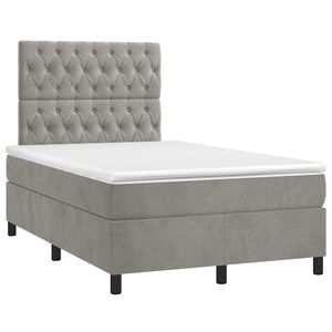 vidaXL Boxspring posteľ s matracom bledosiv&aacute; 120x190 cm zamat