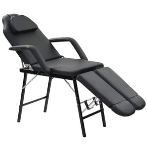 vidaXL Prenosn&eacute; kozmetick&eacute; kreslo, umel&aacute; koža 185x78x76 cm čierne