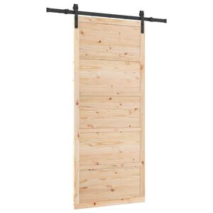 vidaXL Posuvn&eacute; dvere Pr&iacute;rodn&aacute; 80 x 208 cm Borovicov&yacute; mas&iacute;v