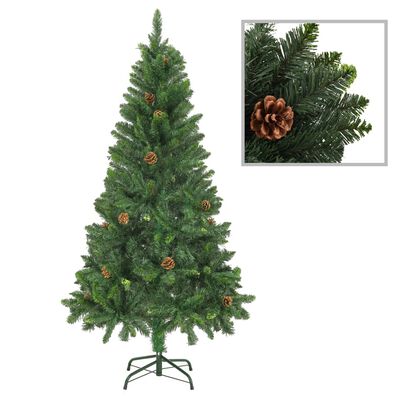 vidaXL Umelý vianočný stromček s borovicovými šiškami zelený 150 cm