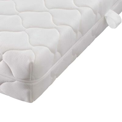 vidaXL Denná posteľ s matracom, biela, kov 90x200 cm