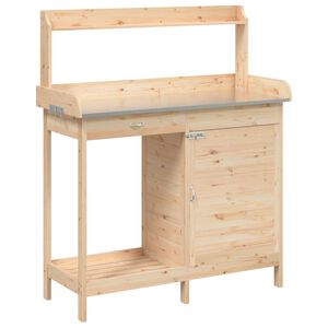 vidaXL St&ocirc;l na pres&aacute;dzanie so skrinkou 110,5x45x124,5 cm jedľov&yacute; mas&iacute;v