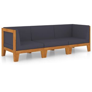 vidaXL 3-dielna z&aacute;hradn&aacute; sedacia s&uacute;prava s podložkami ak&aacute;ciov&yacute; mas&iacute;v