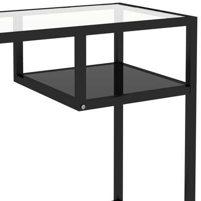 vidaXL Počítačový stôl, čierny 100x36x74 cm, sklo