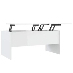vidaXL Konferenčn&yacute; st&ocirc;l leskl&yacute; biely 102x50,5x46,5cm spracovan&eacute; drevo